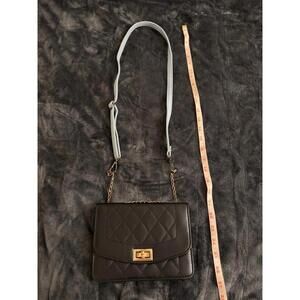 Crossbody black purse gold and blue strap cross stitch